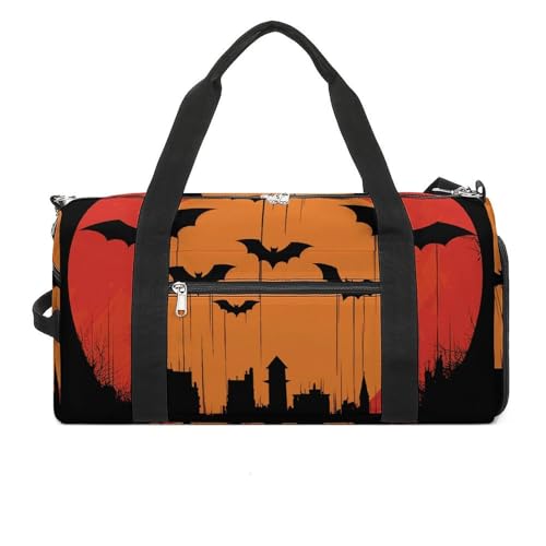 Sac de sport compartiment chaussures anti-odeur design Art Déco orange pour homme femme