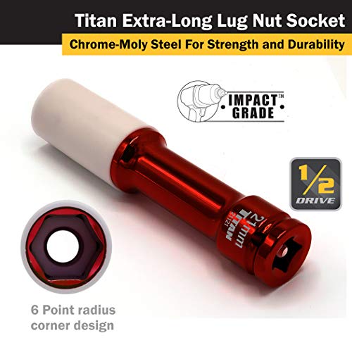 Titan 21121 1/2-Inch Drive X 21Mm Non-Marring Impact Extra-Long Lug Nut Socket #TOP2