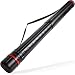Poster Tube with Strap - Plastic Storage Tube, Document Tube, Plastic Poster Tube Art Carrying Case Holder for Artwork, Blueprints, Drawings, Paintings - Black with Red, Expandable, 24 to 40 Inches