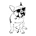 Hübsche Französische Bulldogge Mit Sonnenbrille-Wandaufkleber-Jungen-Schlafzimmer-Dekorativen Vinyl-Tier 43X77Cm-Aufkleber