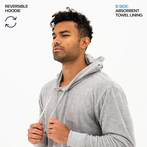 DudeRobe Men’s Hooded Reversible Hoodie, Pre/Post Workout3