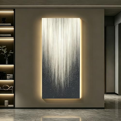 RASJCGRCOA 3D Vision Modern LED Backlit Wall Art, Large Crystal