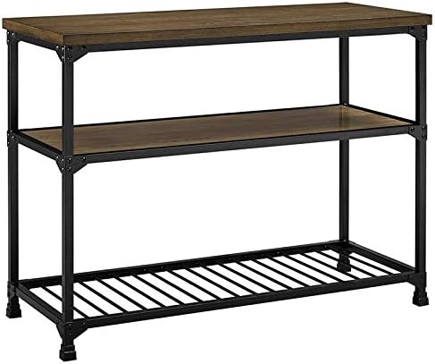Dorel Living Cassy Multifunction Island, Rustic Antique Oak/Black