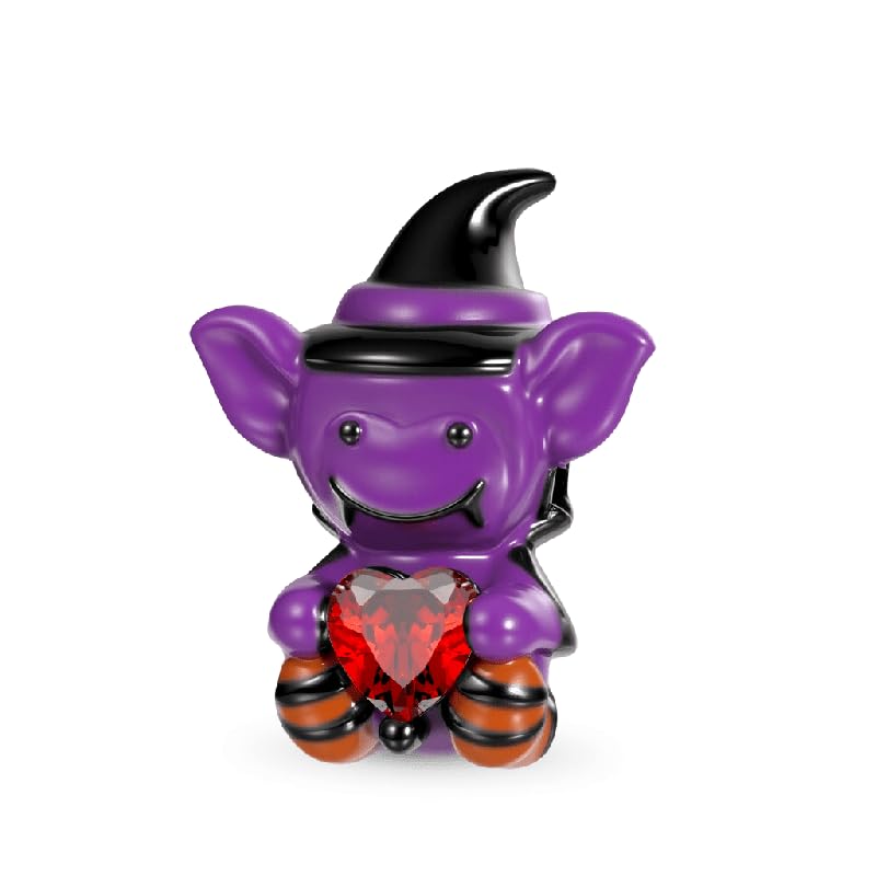 Image of GNOCE Witch Cauldron Pendant Charm,S925 Sterling Silver with Ruby Gemstones Dangle Charms Bead For Bracelets /Necklace Jewelry Gift For Women Girls Wife Daughter