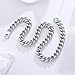 FEEL STYLE Chunky Cuban Link Chain for Men Women - 12mm Stainless Steel Silver Chain Necklace for Women Men - Dainty Silver Choker Thick Trendy Punk Hip Hop Cuban Chain Jewelry - 16inch