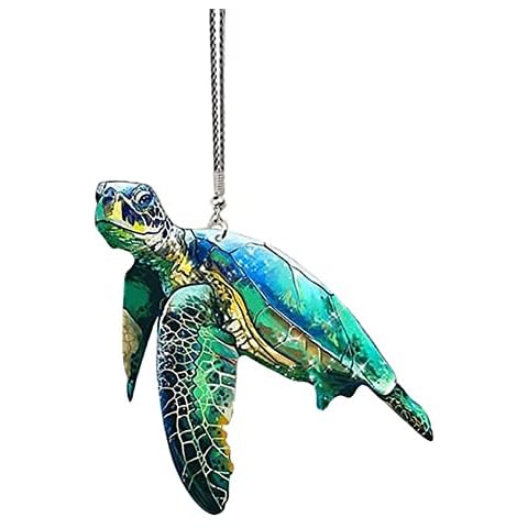 Sea Turtle Car Pendant,Cartoon Cute Animal Hanging Ornament Turtle Car Hanging Accessories Funny Rearview Mirrors Charms Ornament Creative Cars Interior Accessories Cover