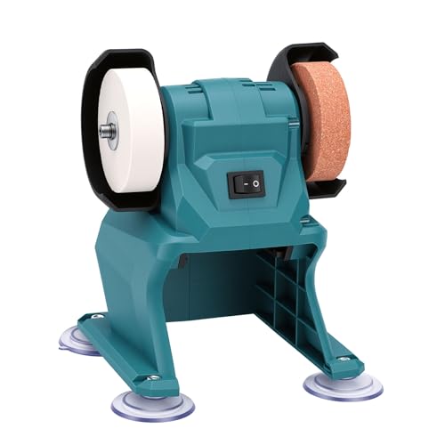 Jeffergarden Mini Amoladora de Banco, Pulidora de Banco Eléctrica, Rectificadora Multiusos con 2 Ruedas Aptas para Pulido Metalúrgico