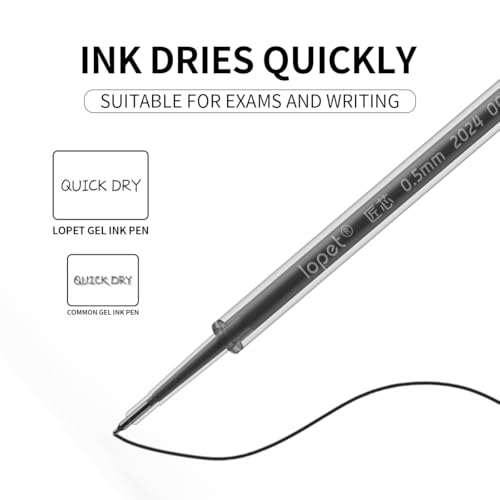 Pack de 8 bolígrafos gel retráctiles tinta negra 0.5 mm miniatura 5