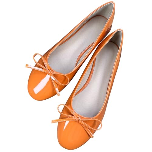 Image of TN TANGNEST Women's Velvet Flats Round Toe Ballet Shoes | Elegant Bowknot Flats Comfortable Casual Slip On Flats for Work