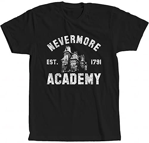 Image of New York Fashion Police Nevermore Academy School T-Shirt, Black, Medium