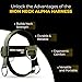 Iron Neck Neck Trainer, Exerciser, & Strengthener with Adjustable Head and Chin Strap - Portable Head Harness for Weight Lifting, Home, & Gym Use - Exercise & Workout Equipment (Alpha, Green)