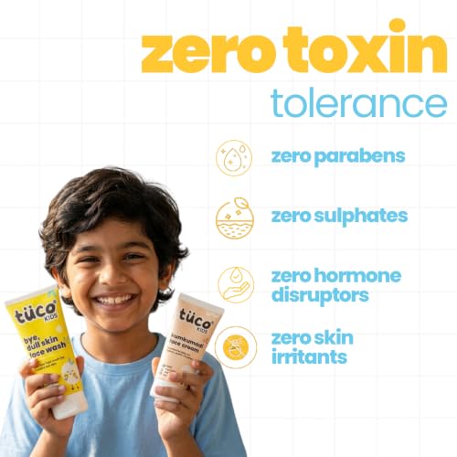 Image of Tuco Kids Kumkumadi Glow Kit | Dull Skin Face Wash & Kumkumadi Face Cream | Brightens, Fights Tan & Dull Spots | Paraben & SLS Free | Safe for Baby-50gm Pack of 2
