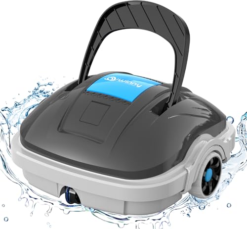 WINNY POOL CLEANER Robot Piscina Fuori Terra per Piscina da 80m², Robottino Pulitore con Batteria 100 Min | Robot Piscina Pulitore Senza Fili con Doppia Motricità, Parcheggio Autonomo Nero
