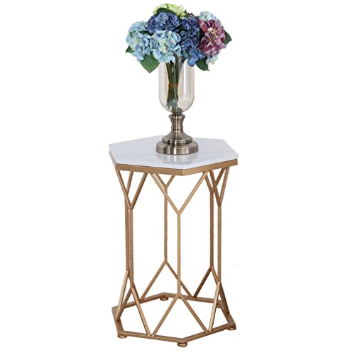 HOMRanger Iron Coffee Table, Glass Marble Small Geometric Table Creati HOMRanger Iron Coffee Table, Glass Marble Small Geometric Table Creati