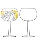 LSA Gin Balloon Glasses in Clear with Flared Stem and Disc Shaped Feet - Durable Mouth Blown Glass - 14 oz Drinkware - Pack of 2