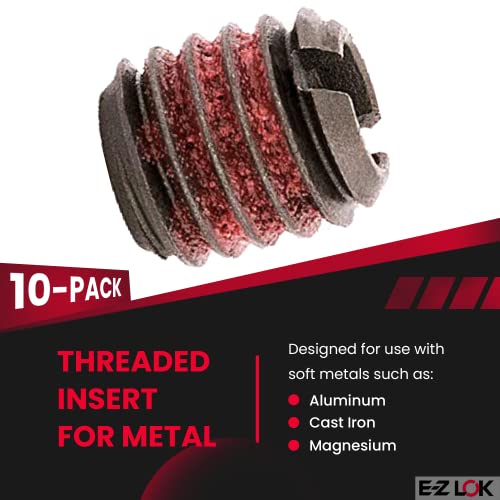 e-z lok threaded insert for metal 12l14 carbon steel thread inserts 8-32 internal threads 516-18 external threads 029034 length pack of 10
