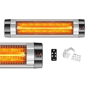 Arebos Infrarood verwarming van 2500 W met afstandsbediening | Roterend | 3 warmte-instellingen | Incl. wandbeugel…