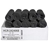 Aluf Plastics Müllbeutel mit hoher Dichte, 6 Mikrometer (eq), 61 x 61 cm, schwarz, für Badezimmer, Büro, Industrie, Gewerbe, Hausmeister, Kommunal, Recycling