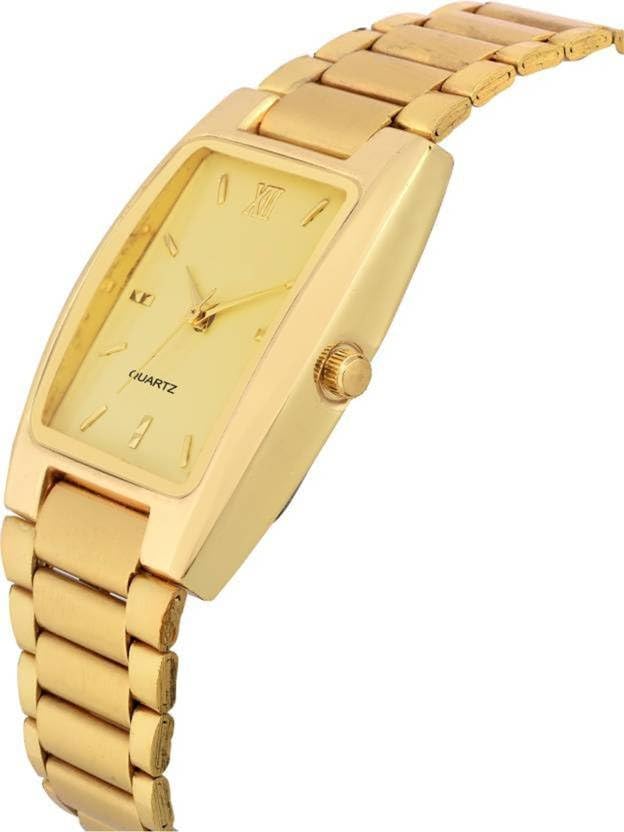 Image of GIFFEMANS Golden Square Metal Chain Effortlessly Stylish and Dependable Analog Wrist Dial luxury look Watch | Quartz Style | Wedding Gift Option | Fashionable Golden Necklace Chain for Women