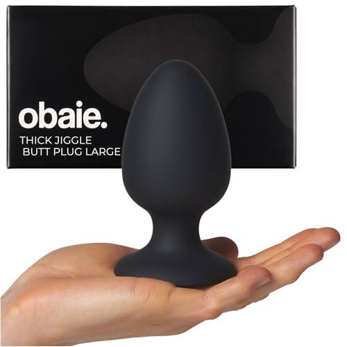 obaie Thick Jiggle Analplug Groß - Silikon Analplug XL Anal Trainer - Silikon Plug für Frauen Männer und Paare - Butt Plug Anal Dehnung Plug Groß Sexspielzeug - Schwarz - Durchmesser: 6 cm