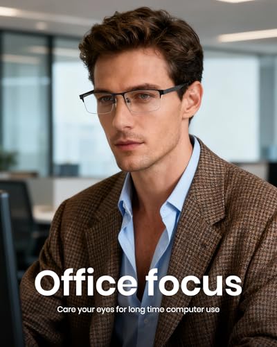 Image of Cyxus Blue Light Blocking Glasses for Men Woman Semi Rim Computer Gaming Office Study Eyeglasses with UV Protection 5 Pack 8001T02
