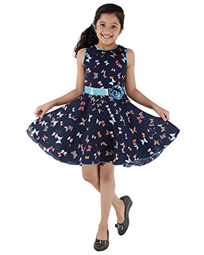 Image of Knee Length Printed Crepe Dress 3 Years to 12 Years