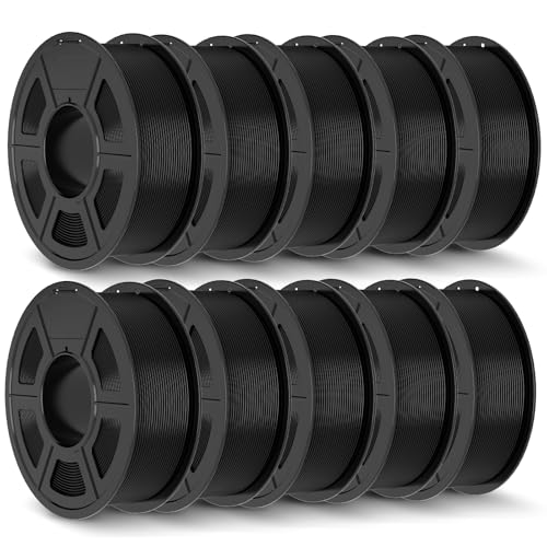 Image of JAYO PLA+ Filament 1.75mm Bundle,3D Printer Filament Bulk PLA Plus Dimensional Accuracy + /- 0.02 mm, 1.1 Kg Per Spool, Black of 10