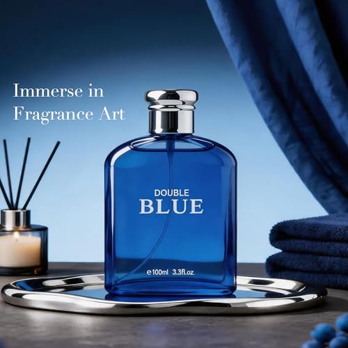 Image of AFLUXE Double Blue Eau de Toilette for Men, Refreshing Fresh Aquatic Ocean Cologne, Long Lasting Clean Scent for Men, 3.3 fl oz (100 ml)