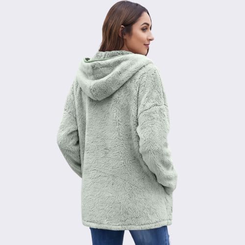 Fuzzy Jackets for Women Fluffy Blanket Oversized Winter Casual Zip Up Coat - image 6