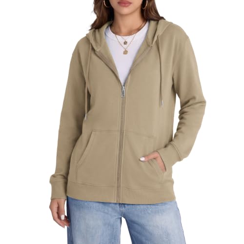 Image of Witsmile Zip Up Hoodie Women Oversized Sweatshirt Long Sleeve 2026 Fall Outfit Lightweight Jackets Workout Clothes