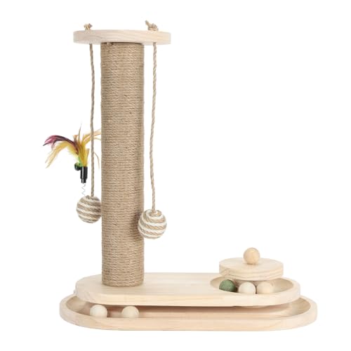 Rascador para gatos Zerodis tipo torre con sisal y bolas móviles