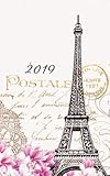 2019 Weekly & Monthly Vintage Paper Paris: 12 Month Planner Diary with Vertical Day Appointment Agenda and Small Calendar Organizer