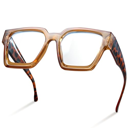 Image of livho Oversized Eyewear Frame for Woman and Men - Rectangle Fashion Glasses for Computer, Chic Preppy Frame