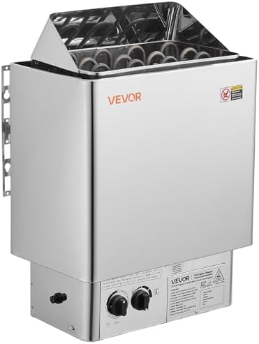 VEVOR Sauna Heater, 6KW 240V Electric Sauna Stove, Dry Steam Bath Saunas Stove with Pre-Drilled Bracket, Fit 176.5 to 317.8 CU.FT Saunas Rooms, Steam Bath Stoves for Home, Commercial, Leisure Venues