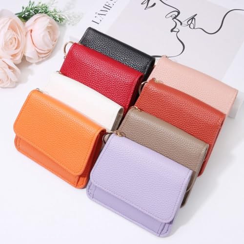 Fold Wallet Multifunctional Fashionable Card Bag Short Wallets Wallet Women(Wine Red)4