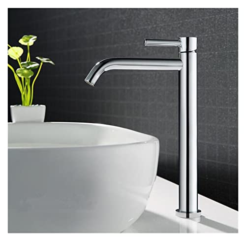 Grand robinet de lavabo mitigeur en finition chrome pour vasque