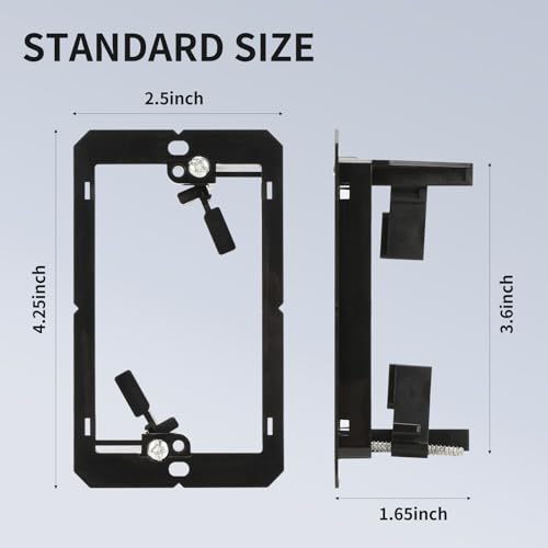 Low Voltage Mounting Bracket 1 Gang, Cable Pass Through for Low Voltage Wires,Flush Cord Hider for Wall Mount TV,Speaker,Internet Wires,12 Packs,Black