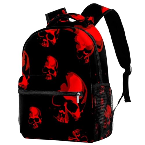 Sac à dos d'école halloween crâne rouge le cadeau idéal pour adolescent et collégien