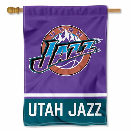 Drapeau de maison Utah Jazz violet pour décorer votre jardin les jours de match NBA