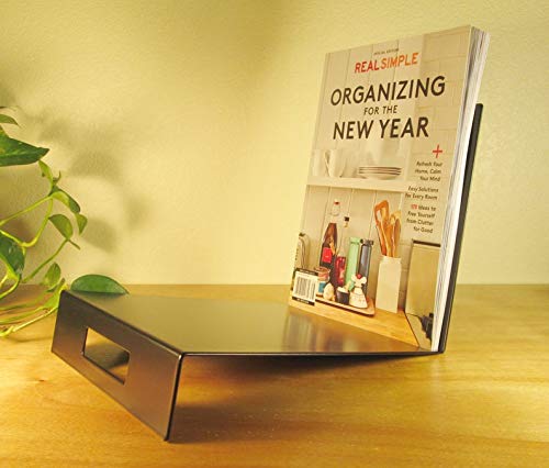 INDIAN DECOR. 2171 The Ultimate Magazine Rack | Sloping Black Metal Stand Design | Your Simple Modern Storage Nook for Periodicals, Books & Vinyl Records - Black-picture-30
