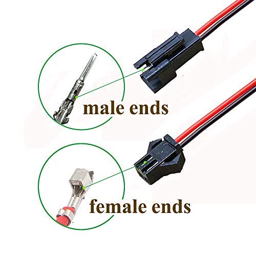Vonvoff 2Pin Jst Sm Connector,Micro Male And Female Connector Adapter Plug,Red Black Terminal Connector Cable With 15Cm 20Awg Wire For Led Light Strip (30 Pairs) #TOP4