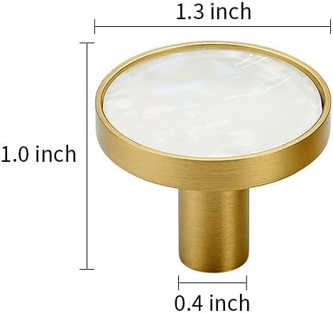 Miniatura 2 de SAILANKA Paquete de 8 perillas de gabinete de conchas naturales, pomos para cajones, ganchos colgantes de latón, muebles de tocador, cocina,