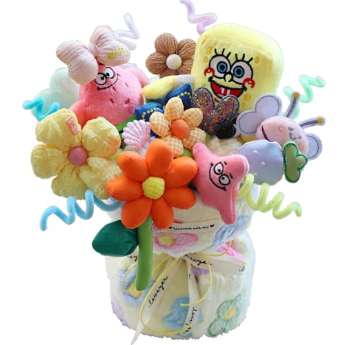 2026 Present Eternal Bloom Plush Bouquet Beginner DIY Art & Craft- Adorable Holiday Stuffed Animal Flower Arrangement, Birthday Gift for Girlfriend, Wife, Bestie, Mom (Purple)