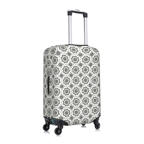 Gray Geometric Star Array Luggage Cover Protector Anti-Scratch Washable Fits 18-32 Inch Luggage-Large3