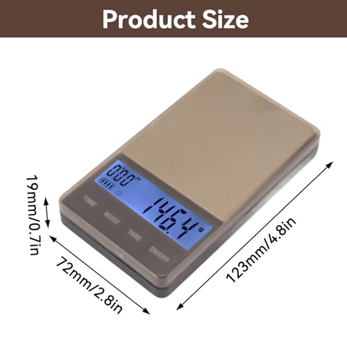 Espressoweegschaal Met Timer 1000 G X 0,1 G, Dunne En Slanke Koffieweegschaal Voor Lekbak, Kleine En Handige Barista-weegschaal, Handige Digitale Zakweegschaal, Mini-barista Koffieweegschaal - Afbeelding 4