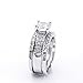 Uloveido 3 pcs Fashion Bridal Wedding Rings Set with Eternity Band Round Cut Clear Cubic Zirconia Engagement Jewelry Two-Tone (Platinum Color, Size 6) Y421