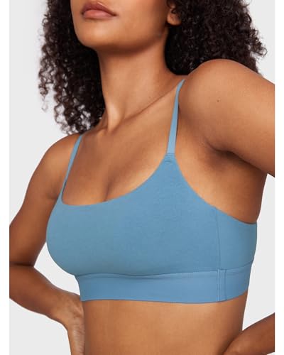Image of INLYRIC Women's Cotton Bralette - Wireless Unlined Sleep Comfortable Seamless Cami Bra
