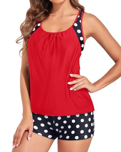 Tempt Me Women Tankini Swimsuits with Shorts - Two Piece Tummy Control Bathing Suit Racerback Sporty Swimwear 2025