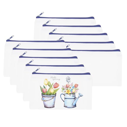 PATIKIL Bolsas de maquiagem de sublimação, 50 peças de lona de transferência de calor de 19 x 11 cm, bolsa de cosméticos em branco, estojo de lápis para viagens, artesanato, presente, mulheres, bolsas