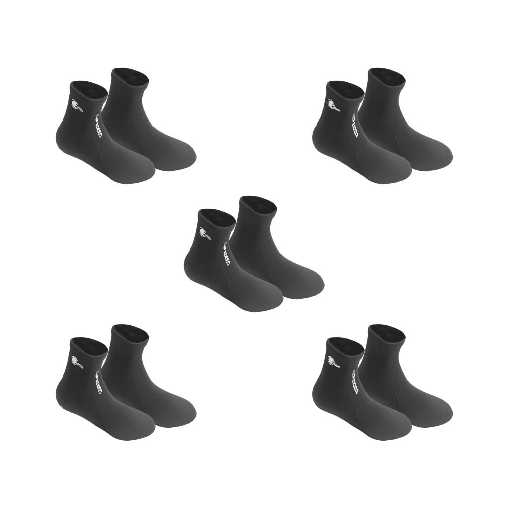 Neoprensocken, Tauchsocken, Wasserflossen, für Erwachsene, Surfen, Schnorcheln, Wandern, Größe S, Schwarz